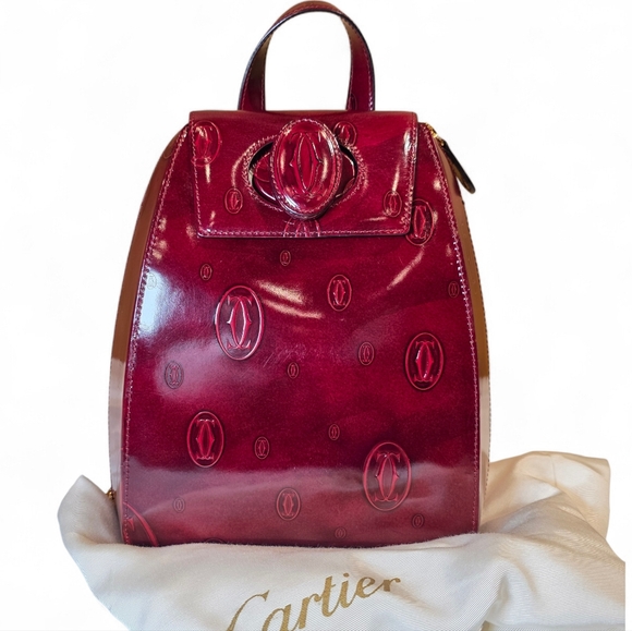 Cartier Handbags - CARTIER Backpack Birthday Collection Burgundy Leather Mini Bag